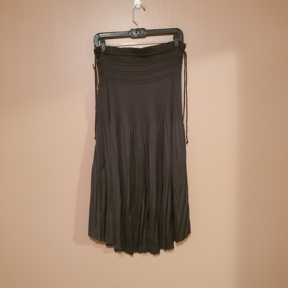 Rachel Zoe Black Silky Pleated Skirt 